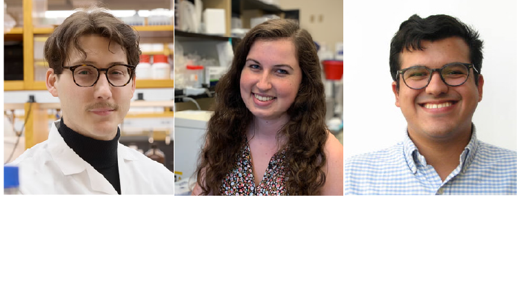 Headshots of Sam Lapp, Emma Sydir, and Bryan Seguinot