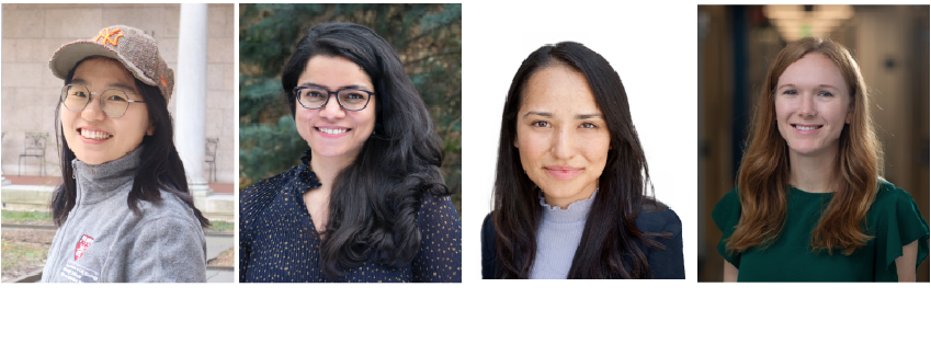 Headshot of Yingqian Chen, Harleen Saini, Silvia Huerta Lopez, and Allison James