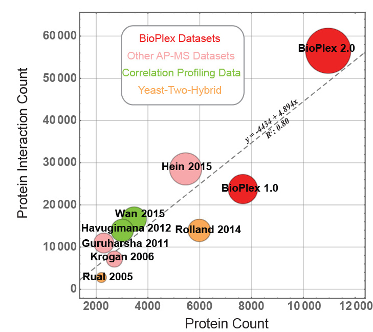 Protein Count and Protein Interaction Count Graph