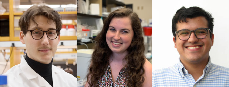 Headshots of Sam Lapp, Emma Sydir, and Bryan Seguinot