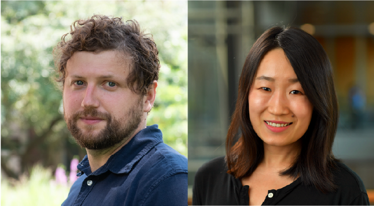 Headshots of Corey Allard and Xin Gu